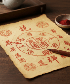 Alternative view of Cinnabar Blessing Talisman – Handwritten by Taoist Master
